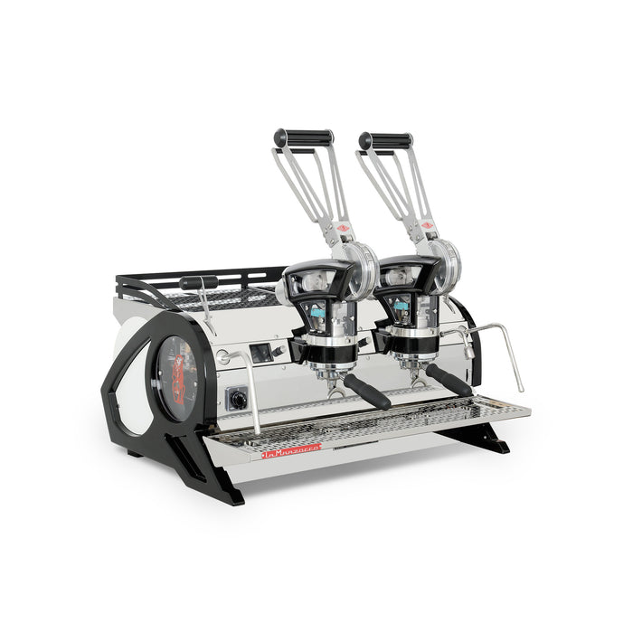 La Marzocco Stainless Steel Leva X Espresso Machine - 2 Group - Front Perspective View