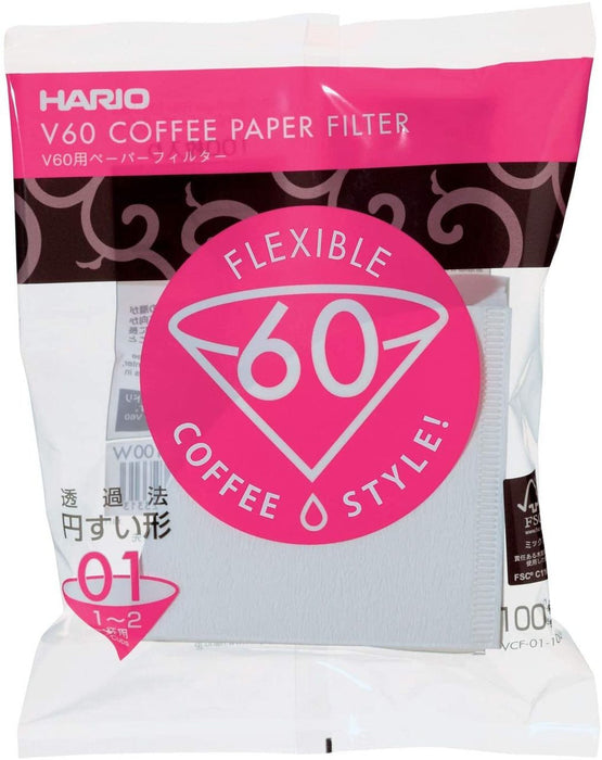 Hario V60 (01) Paper Coffee Filters: 1-2 Cups (100 pcs)