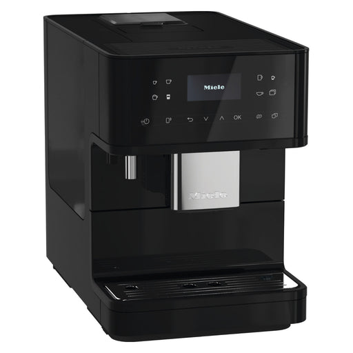 Miele Obsidian Black CM6160 Milk Perfection Countertop Superautomatic Espresso Machine - Demo Model - Front Perspective View