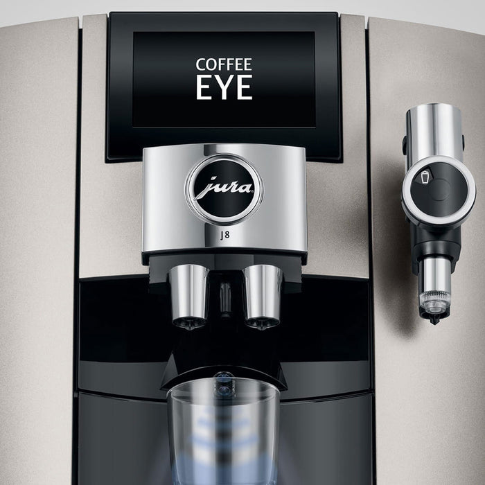 Jura J8 Superautomatic Espresso Machine Coffee Eye Close Up View