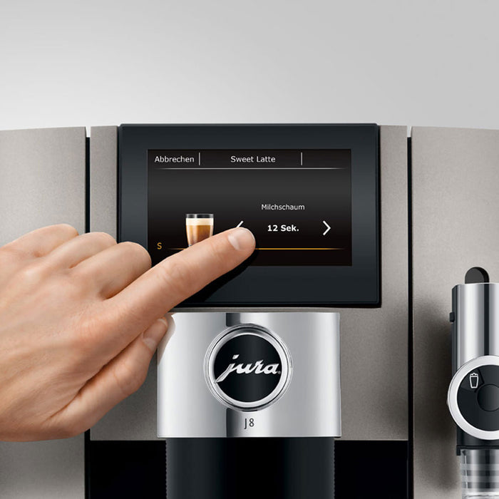 Jura J8 Superautomatic Espresso Machine Display Close Up View