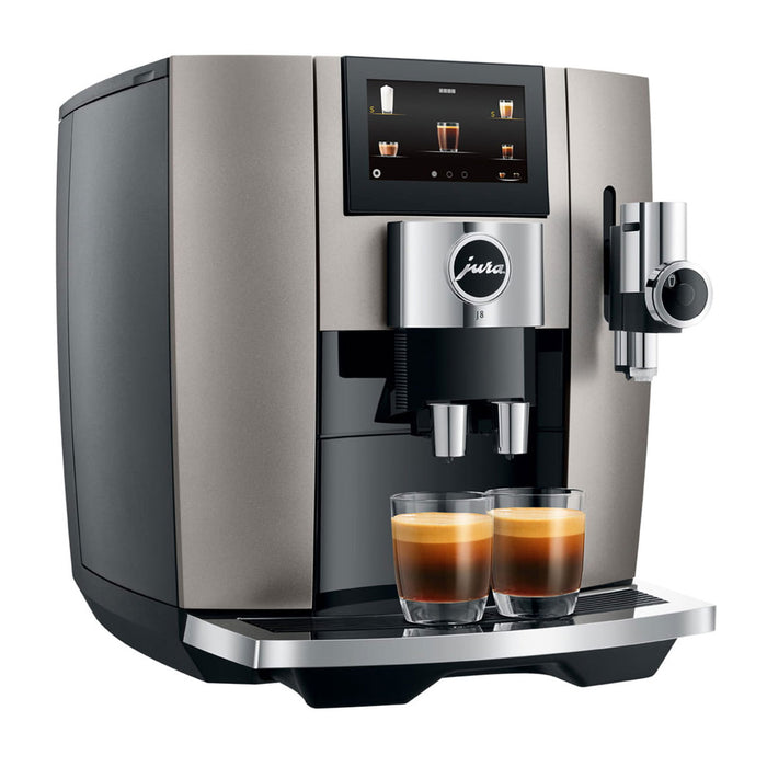 Jura J8 Superautomatic Espresso Machine Front Right Perspective View