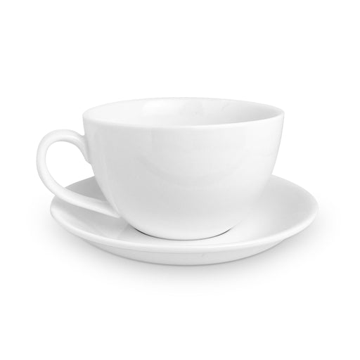 Roaster Central White Ceramic Coffee Cup & Saucer (460 ml)