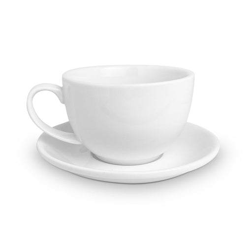Roaster Central White Ceramic Coffee Cup & Saucer (350 ml)