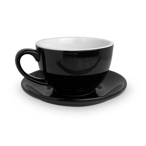 Roaster Central Black Ceramic Coffee Cup & Saucer (350 ml)