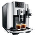 Jura Chrome E8 Superautomatic Espresso Machine - Front Left Perspective View