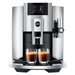 Jura Chrome E8 Superautomatic Espresso Machine - Front View