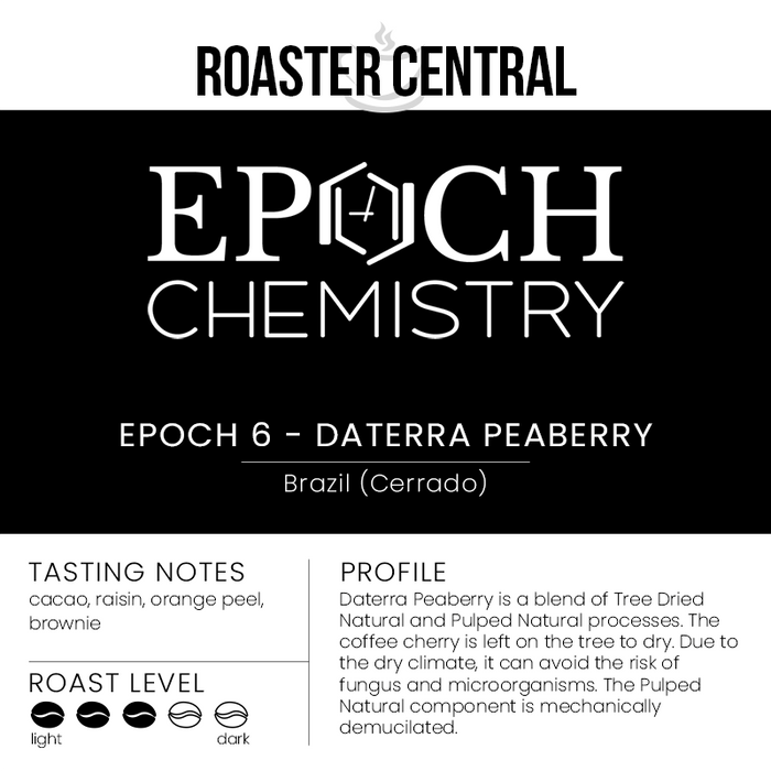 Epoch Chemistry Coffee - Epoch 6 - Daterra Peaberry - Medium Roast - Tasting Card