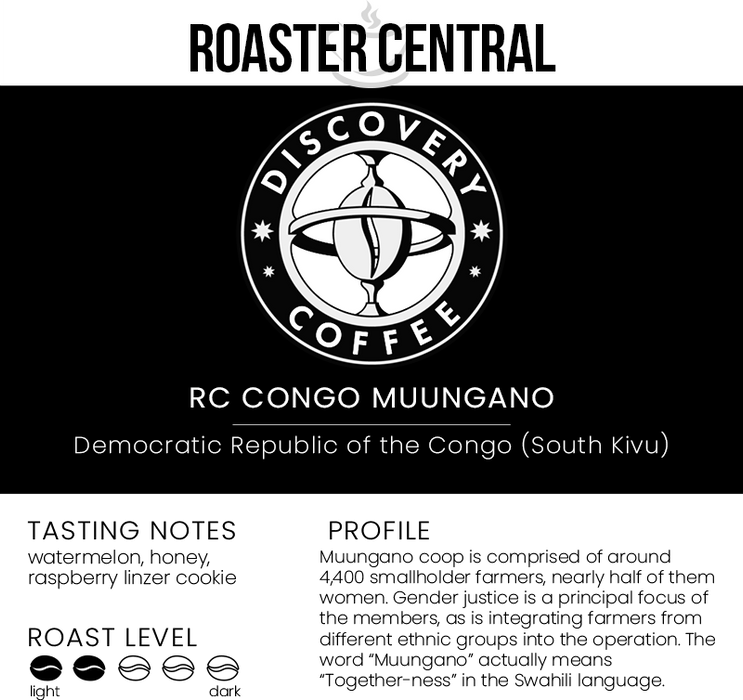 Discovery Coffee - RC Congo Muungano - Medium Light Roast - Tasting Card