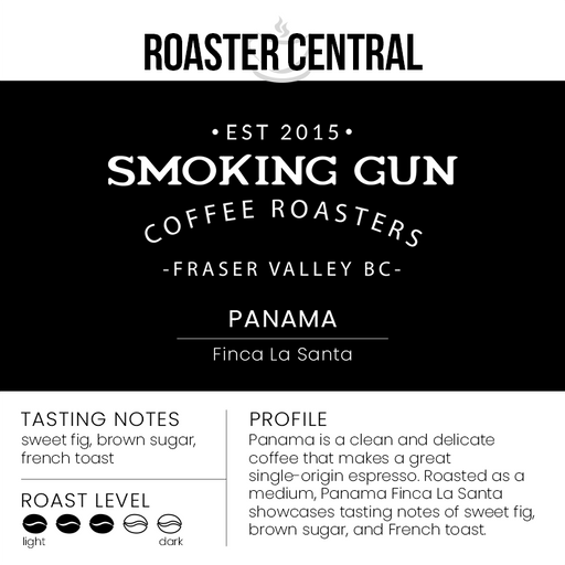 Smoking Gun Coffee Drip - Panama, Medium Roast - Tasting Card