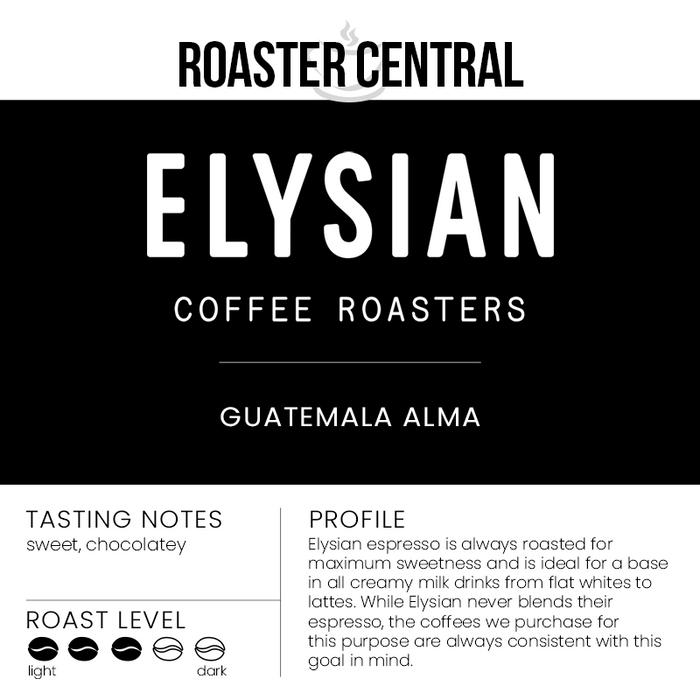 Elysian Coffee Roasters - Guatemala, Alma Espresso - Medium Light Roast - Tasting Profile