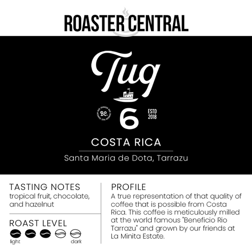 Tug 6 Coffee Roasters - Costa Rica, Conquistador - Medium Roast - Coffee Profile