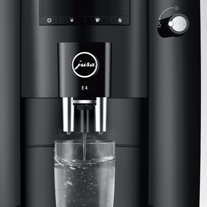 Jura Piano Black E4 Superautomatic Espresso Machine - Hot Water