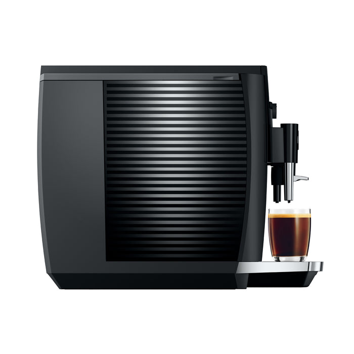 Jura Piano Black E4 Superautomatic Espresso Machine - Side View