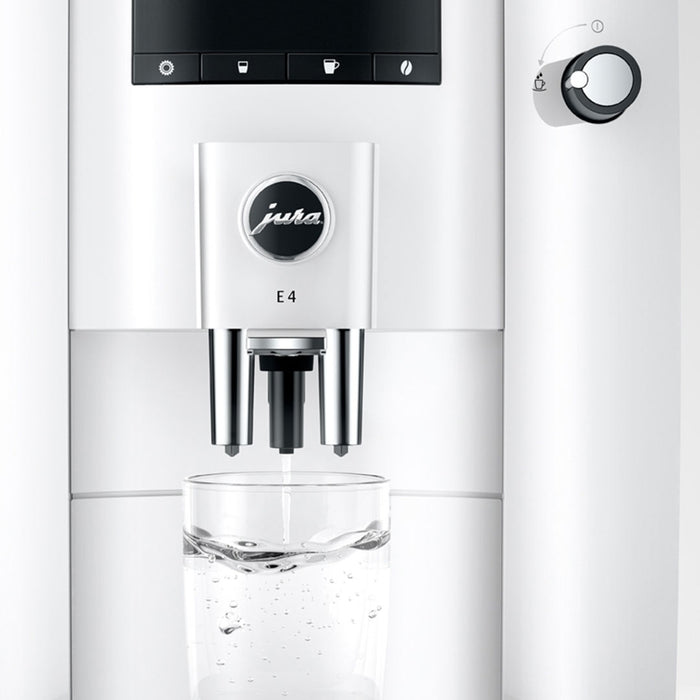 Jura Piano White E4 Superautomatic Espresso Machine - Hot Water