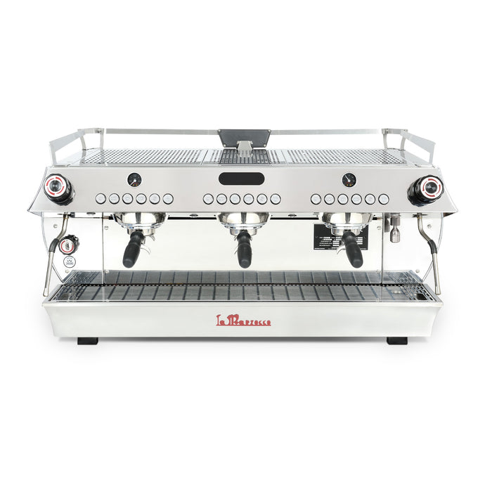La Marzocco Stainless Steel GB5 S Espresso Machine - 3 Group - Front View