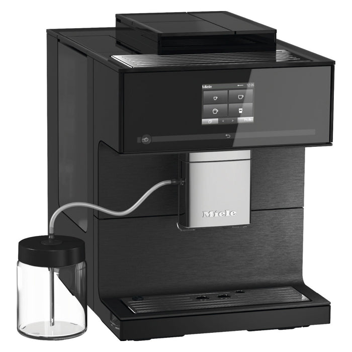 Miele Obsidian Black & Black Steel CM7750 CoffeeSelect Superautomatic Espresso Machine
