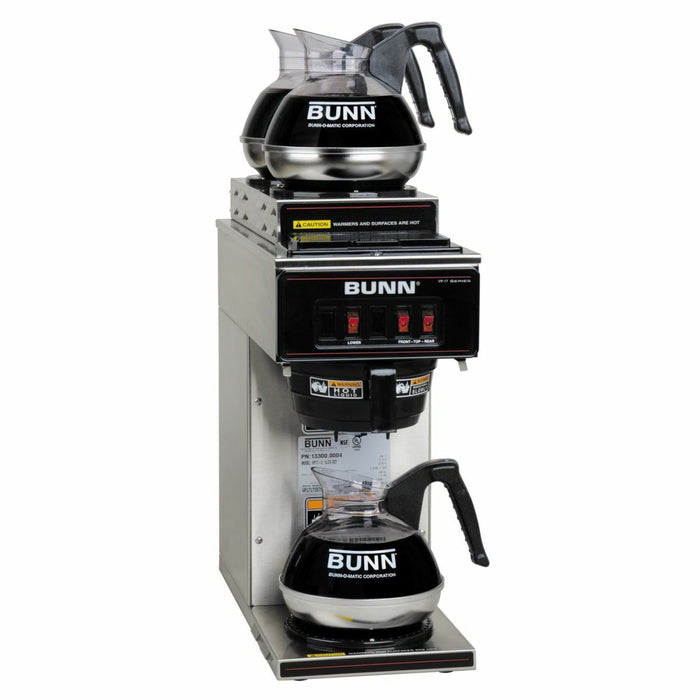 BUNN 12 Cup Pourover Coffee Brewer VP17-3T (2 Upper/1 Lower Warmer)