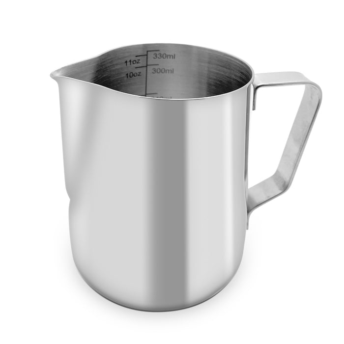 Java Gear Stainless Steel Milk Pitcher with Measurements (350 ml)