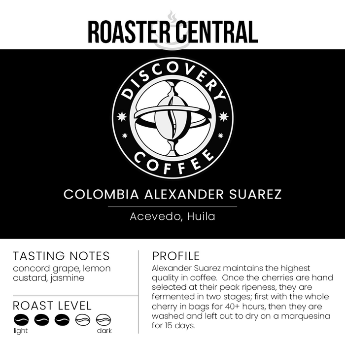 Discovery Coffee - Colombia Alexander Suarez - Medium Roast - Flavour Profile